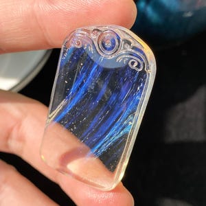 Natural Crystal Blue Needle Pendant , Invisible Wings , Crystal Blue Needle , Blue Angel Feather Quartz , Good Fortune And Enhance