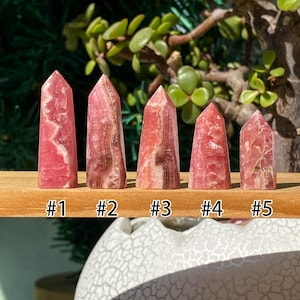 Natural Mini Rare Rhodochrosite Tower Point Obeliak ,  Gemmy Rhodochrosite Tower , Crystal Energy Healing , Crystal Collection
