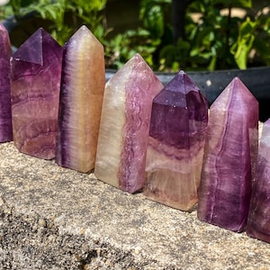 Polished Natural Watermelon Fluorite Tower , Pink Fluorite Point , Home Decoration , Crystal Gift , Pink Fluorite Obelisk , Crystal Point