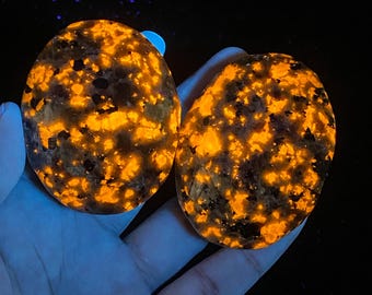 Pierre de palmier yooperlite naturelle , Cadeau d'Halloween roche lumineuse , Artisanat de cristal curatif , Pierre de palmier en cristal , Cadeau d'anniversaire , Échantillons de minéraux