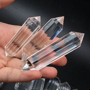 12-Sided Clear Quartz Point , Double Terminated Generator Crystal , Rare Vogel Wand For Healing & Meditation