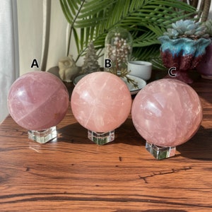 High Quality Natural Rose Quartz Ball Sphere , Pink Crystal Sphere Ball , Rose Quartz Stone , Crystal Sphere , Birthday Gift , Special Gifts