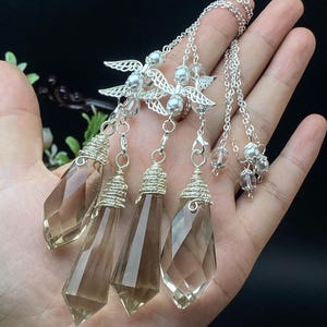 Smokey Quartz Pendulum: Clear Quartz Point, Divination Crystal