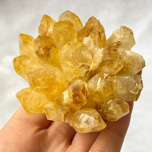 Citrin-Cluster-Blumen-Druzy-Sammlung, Kristallcluster, Quarz-Cluster-Muster-Kristallgeschenke, Mineralmuster für die Gesteinssammlung