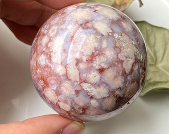 Natural Pink Flower Agate Amethyst Quartz Sphere , High Quality Crystal Ball For Healing Decor, Pink Lavender Lilac, Druzy Agate Sphere