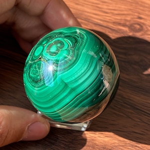 Malachite Gemstones Sphere Orb , Crystal Sphere , Healing Meditation , Crystal Collection , Protection Stone , Birthday Gift , Home Decor