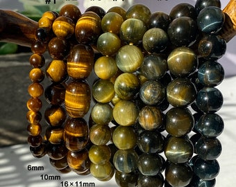 Bransoletka z żółtym tygrysim okiem z kamieniem szlachetnym Chakra Bead, Bransoletka z niebieskimi tygrysami, Bransoletka kryształowa, Bransoletka z naturalnym tygrysim okiem