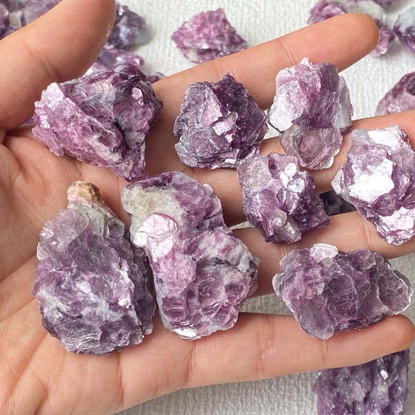 Gemmy Lepidolite Crystal Specimen , Natural Raw Gem Lepidolite , Large Rough Crystal , Purple Lepidolite Healing Crystal , Birthday Gift