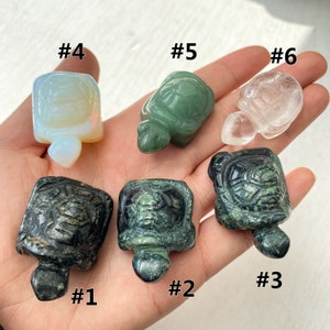 Kamababa Gemstone Turtle , Tortoise Figurine , Crystal Animal  Sculpture , Mini Turtle Crystal Carving , Spirit Animal Gift , Crystal Carved