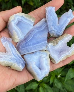 ミニ生ブルーレースアゲート原石、天然ヒーリングクリスタル