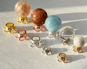 Silver Gold Sphere Stands , Mini Metal Sphere Stands for Mini Spheres , Crystal Ball Holder , Sphere Holders