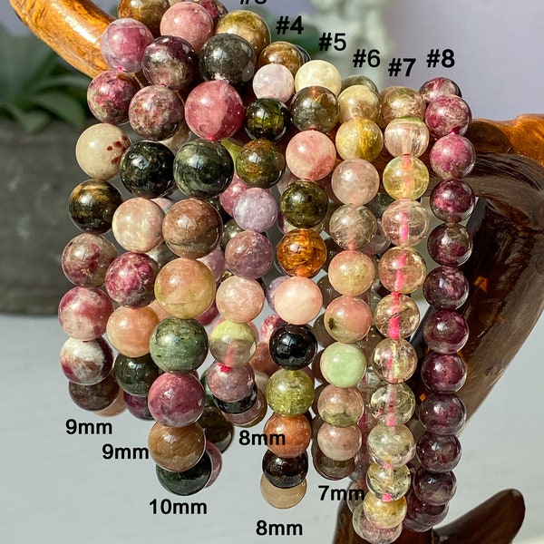 Tourmaline Healing Gemstone Bracelet , Beaded Bracelet , Healing Crystal Bracelet ,  Tourmaline Jewelry , Gift for Men & Women