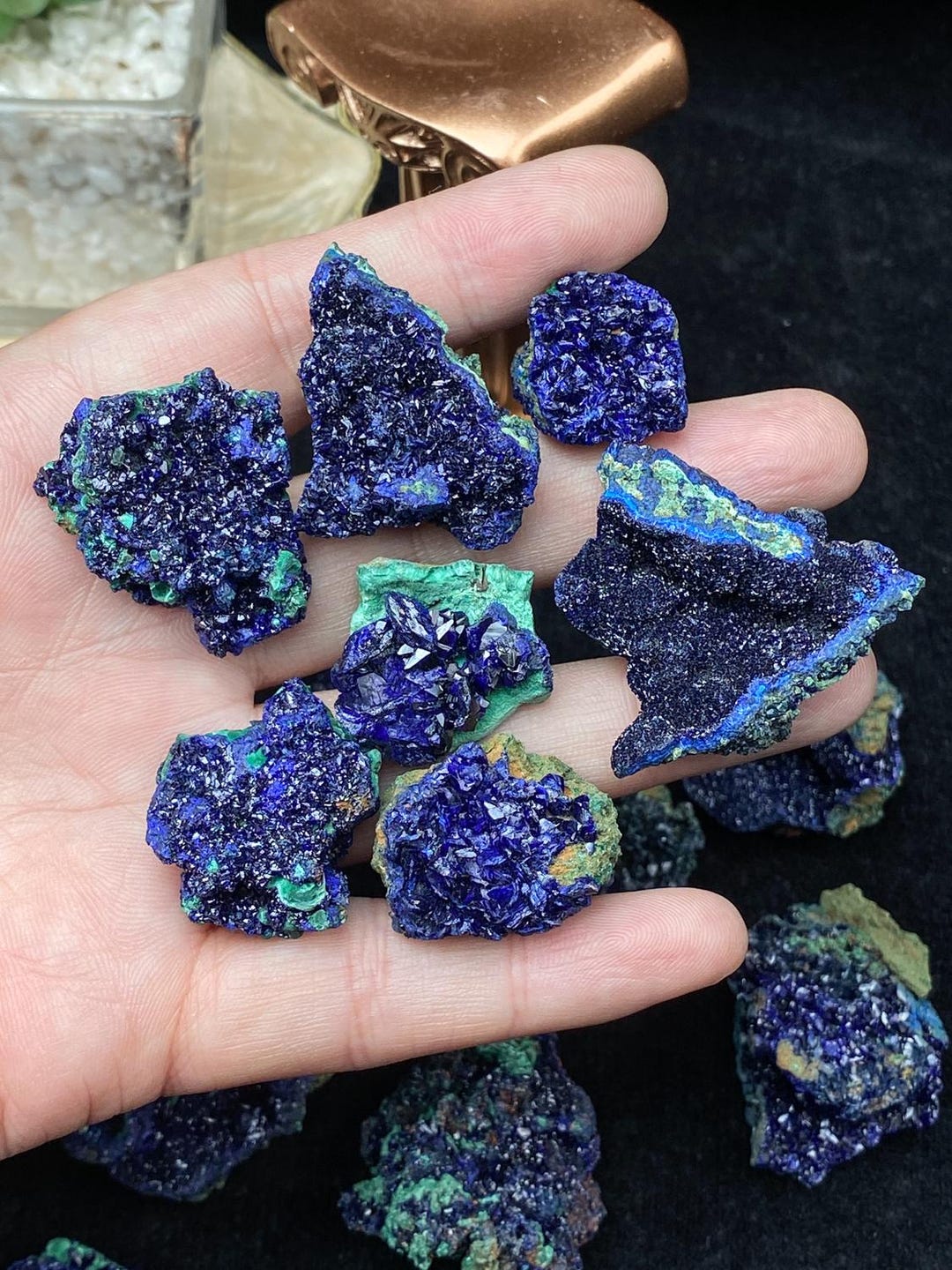 Azurite Crystal Cluster , Natural Azurite Specimen , Home Decoration ...
