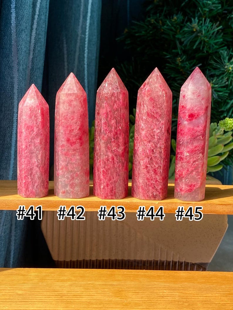 Sakura Ice Rhodonite Towers Points Obelisk , Quartz Towers , Rhodonite ...