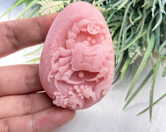 Gorgeous Pink Opal Crab Carving , Crystal Carving , Hand-carved