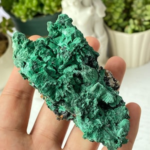 Natural Malachite Raw Crystal , Genuine Fibrous Malachite Raw Specimen , Raw Velvety Malachite Specimens , Silky Malachite Green Crystal