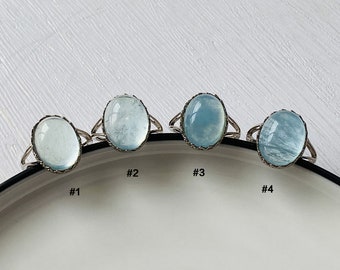 Aquamarine Ring , Healing Crystal Ring , March Jewelry , Engagement Promise Ring , Crystal Gift , March Birthstone , Birthday Gift