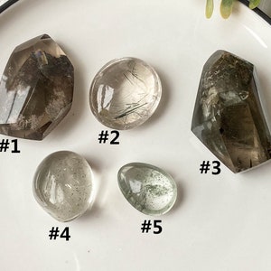 Natural Rutilated Garden Quartz Freeform Pendant , Polished Natural Quartz Jewelry , Crystal Pendant , Birthday Gift , Energy Pendant