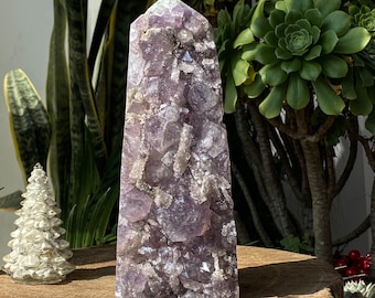 Huge Raw Amethyst Crystal Cluster Tower , Bulk Crystals , Amethyst Quartz Raw Crystals , Amethyst Cluster Point , Crystal Gift , Home Decor