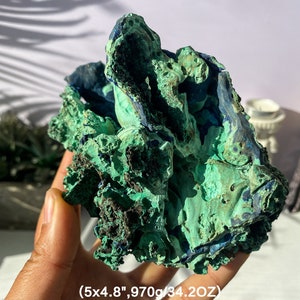 Azurite Crystal Cluster , Natural Azurite Specimen , Home Decoration , Crystal Tower , Handmade , Energy Crystal , Malachite Specimen
