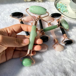 Rose Quartz Obsidian Green Aventurine Beauty Bar Wand Facial Massager For Facial Muscle Relaxation Gift , Birthday Gift , Special Gift