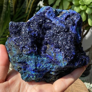 Azurite Crystal Cluster , Natural Azurite Specimen , Home Decoration , Energy Crystal , Malachite Specimen