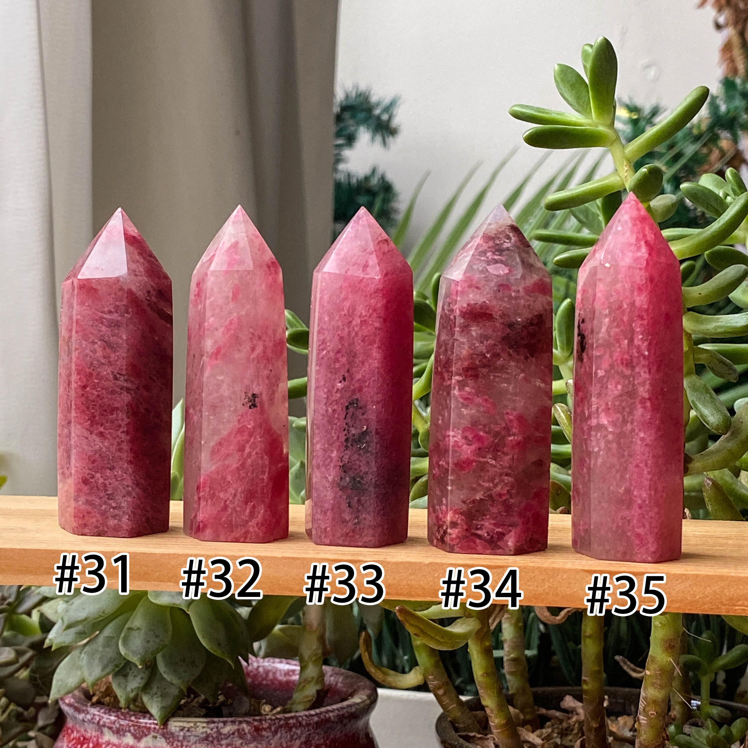 Sakura Ice Rhodonite Towers Points Obelisk , Quartz Towers , Rhodonite ...