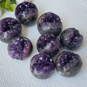 Amethyst Cluster Sphere Ball, lila Amethyst Geode Kristallkugel Heilsteine, seltene Amethyst Druzy Geode Sphere, Innendekoration