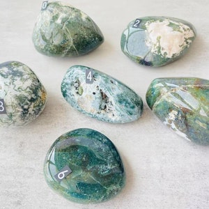 Natural Moss Agate Palm Stone , Moss Agate Carved Crystal Freeform , Tumbled Moss Agate , Crystal Gift , Home Decoration