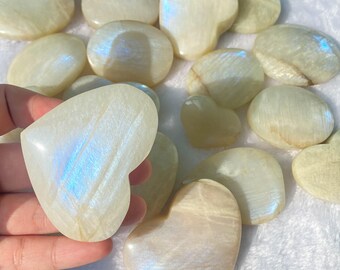 Pierres de paume en pierre de lune blanche naturelle, cristal de haute qualité, pierre de paume en cristal, cristal apaisant pour un équilibre émotionnel, cadeau d'anniversaire