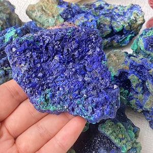 Natural Azurite Crystal Cluster -  Raw Azurite Specimen for Home Decoration - Rare Deep Blue Energy Crystal Gift