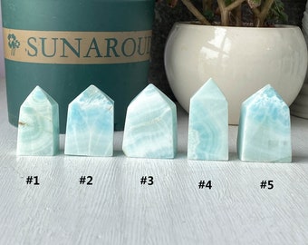 Natural Mini Tower, Natural Sky Blue Stone Gem Obelisk , Crystal tower , Gemstone tower , Protection Obelisk