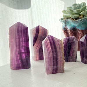 Natural Magenta Fluorite Tower Point Obelisk , Crystal Tower Obelisk Point , Home Decor , Choose Your Tower , Polished Crystal Tower