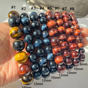 Yellow Tiger Eye Gemstone Chakra Bead Bracelet , Blue Tigers Bracelet , Red Tiger Eye Bracelet , Natural Colorfull Tiger Eye Bracelet