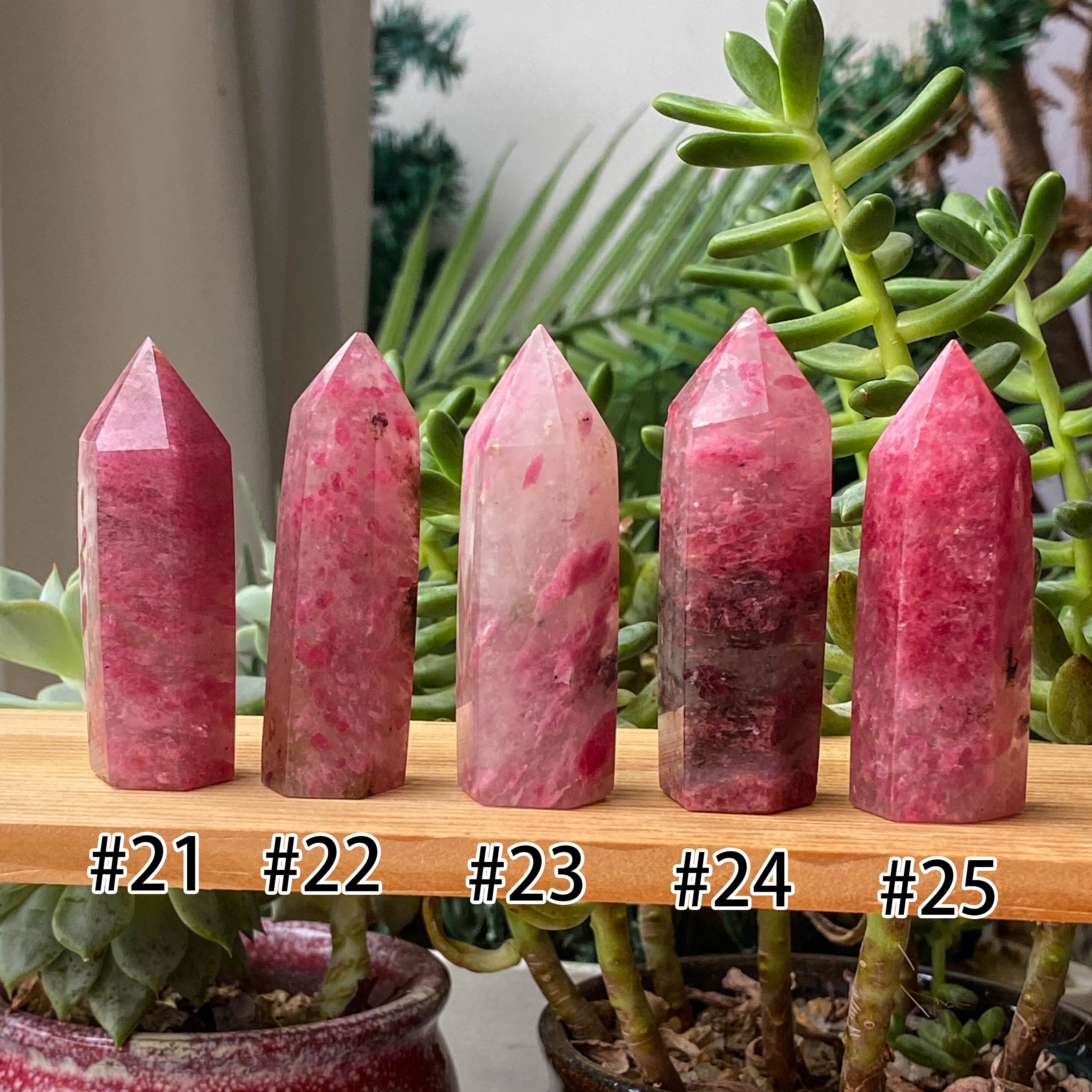 Sakura Ice Rhodonite Towers Points Obelisk , Quartz Towers , Rhodonite ...