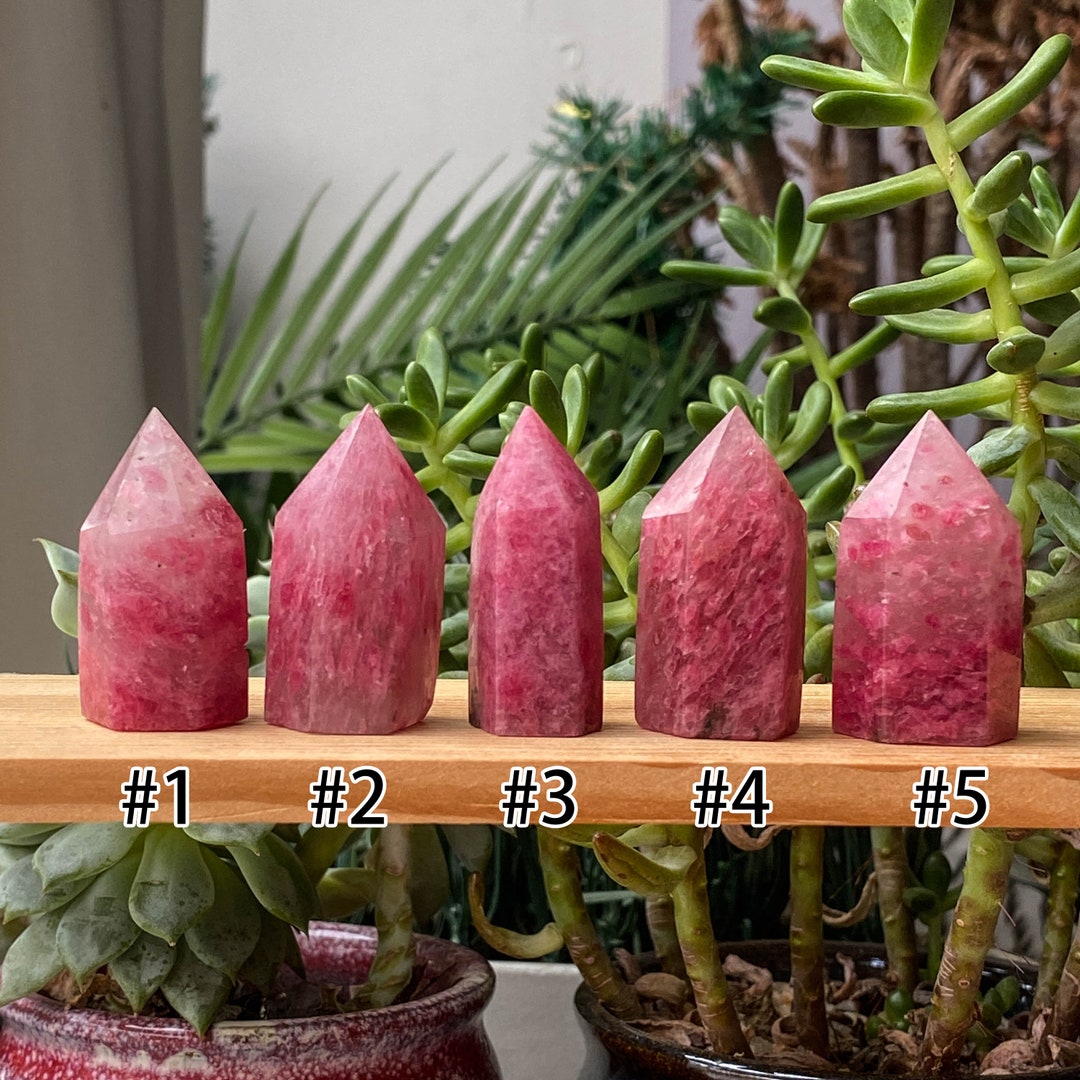 Sakura Ice Rhodonite Towers Points Obelisk , Quartz Towers , Rhodonite ...
