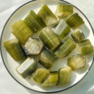 Fabulous Raw Natural Green Tourmaline Sticks - Crystal Healing, Energy Boosting, Raw Tourmaline, Chakra Stones, Gemstone Jewelry
