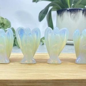 Angel Gemstones Crystal Carving , Pocket Angels , Crystal Gift , Home Decoration , Crystal Gift , Opalite Angel , Red Jasper Angel