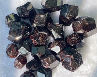 Natural Large Red Garnet Crystal , Polished Tumbled Stone , Unique