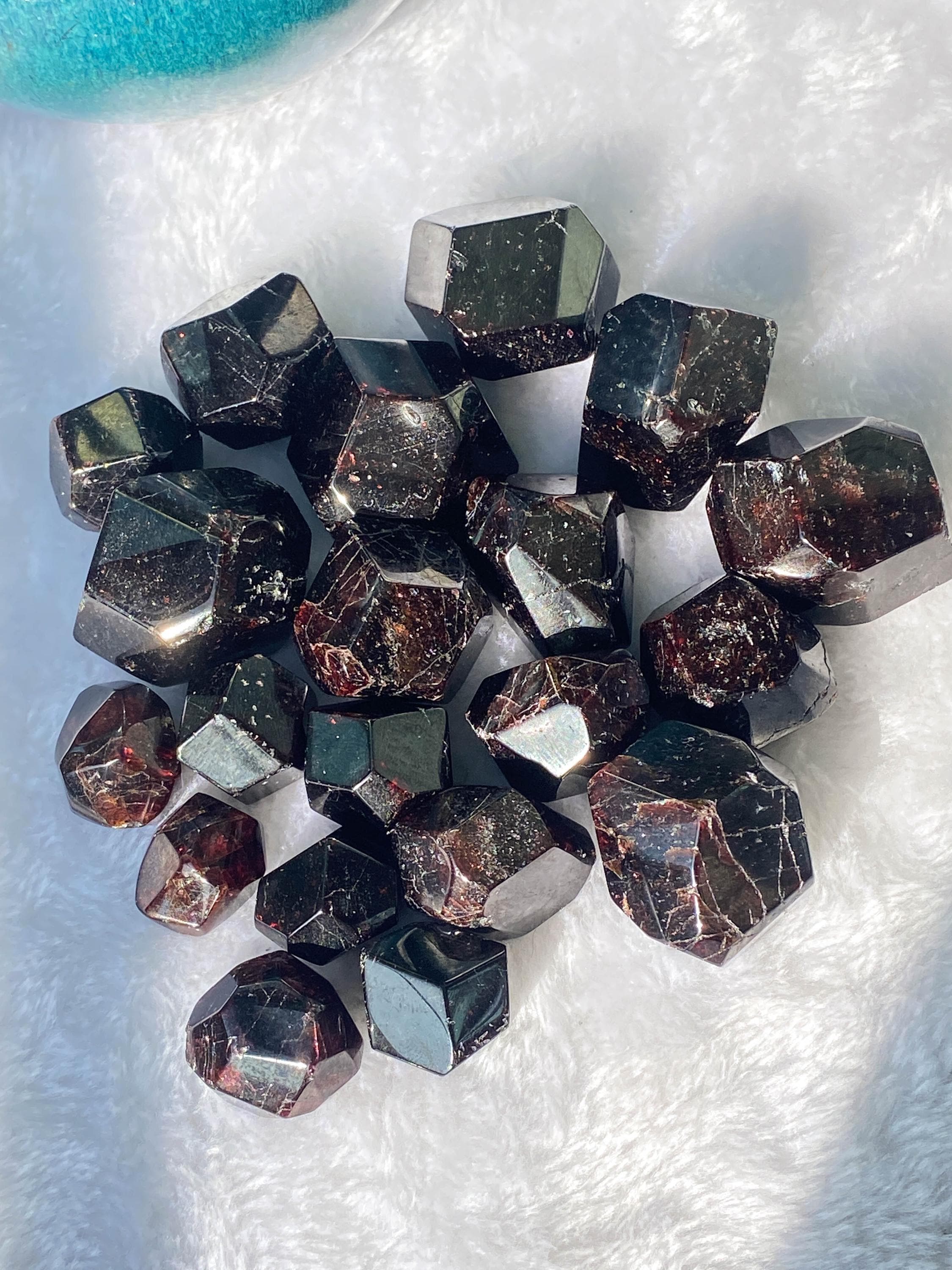 Natural Large Red Garnet Crystal , Polished Tumbled Stone , Unique