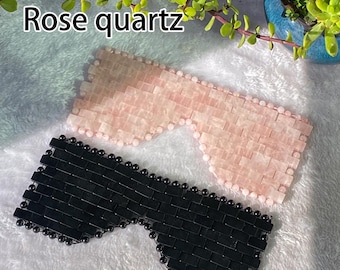 Obsidian Meditation Crystal Augenmasken, Augenentspannung & Meditation, Perlenaugen Schlafmaske Augenbinde, nachhaltige natürliche Augenklappen