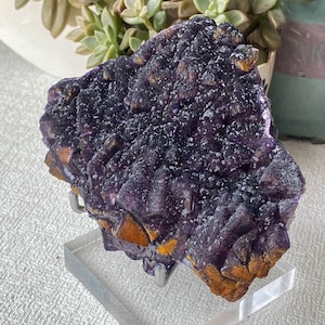 Natural Purple Fluorite Specimen From Hunan, China - Raw Fluorite Crystal Cluster, Healing Crystal, Perfect for Mineral Collectors and Gifts