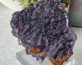 Natural Purple Fluorite Specimen From Hunan, China - Raw Fluorite Crystal Cluster, Healing Crystal, Perfect for Mineral Collectors and Gifts