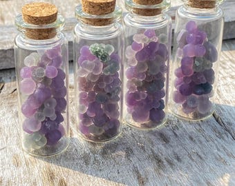 Grape Agate Grape Gemstone Bottles, Crystal bottles, Crystal collection, Holistic Healing Gift, Birthday Gift, Home Decor, Mineral Specimens