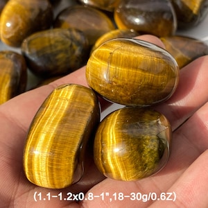 Yellow Tiger Eye Tumble , Yellow Tumbled Stones , Golden Tigers Eye Crystal , Crystal Tumbles for Meditation , Intuitively Chosen