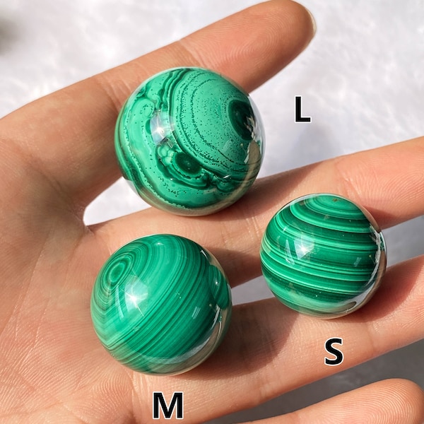 Natural Mini Malachite Sphere , Crystal Collection , Natural Malachite Spheres Crystal Ball , Crystal Sphere , Special Gift , Crystal Gift