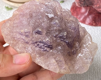 Beautiful Purple Fluorite Cube Cluster, Rare Zoned Color Crystal Specimen, Large Clear Fluorite , Raw Healing Crystal , Home Decor