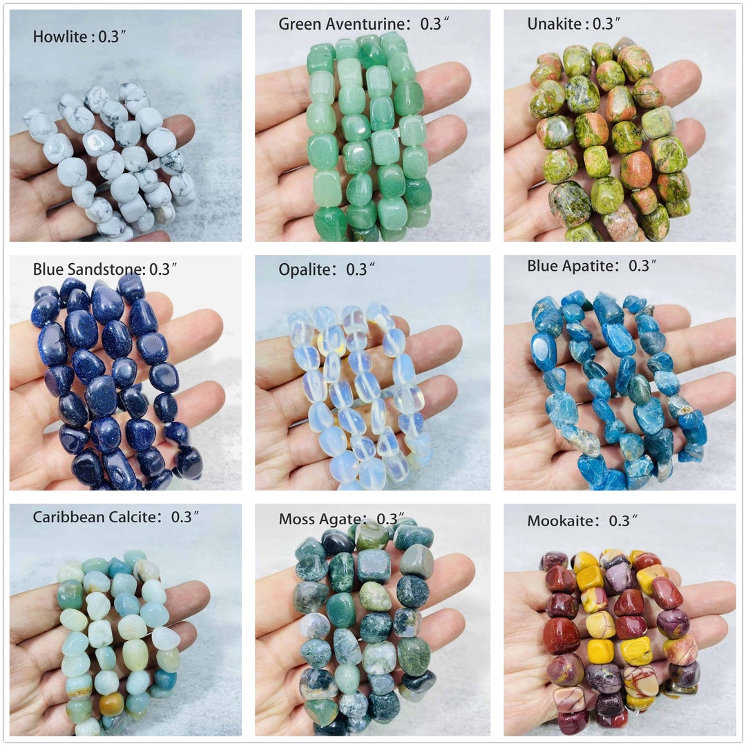Tumbled Gemstone Bracelet , Stacking Bracelet , Assorted Mixed Tumbled Gemstone Bracelet , Crystal Gift , Home Decoration , Crystal Heal