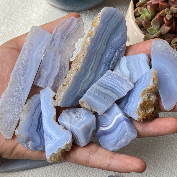 Mini Raw Blue Lace Agate Slice Slab  Specimen , Brilliant Crystal  Slice Slab , Energy Blue Lace Agate , Crystal Energy , Crystal Gift