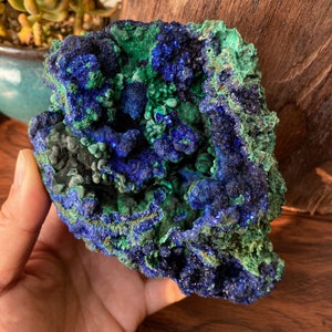 Natural Azurite Crystal Cluster , Natural Azurite Specimen , Home Decoration , Energy Crystal , Malachite Specimen , Mineral Collectors